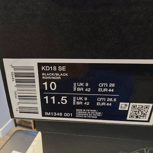 Nike KD 18 Slim Reaper Halloween IM1346-001 Glow In Dark 3M Mens Size 10 US NEW - Picture 10 of 16